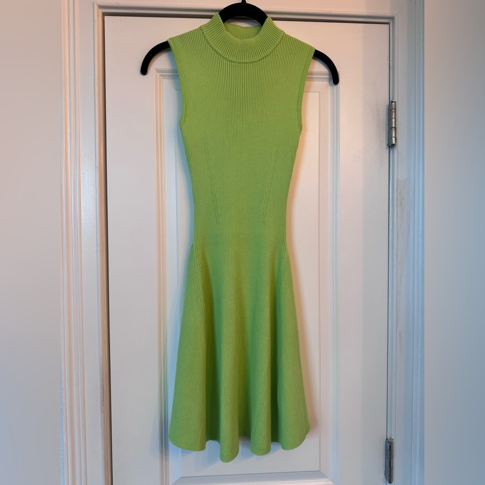 Green Fit and Flare Midi Dress for Wedding Guests